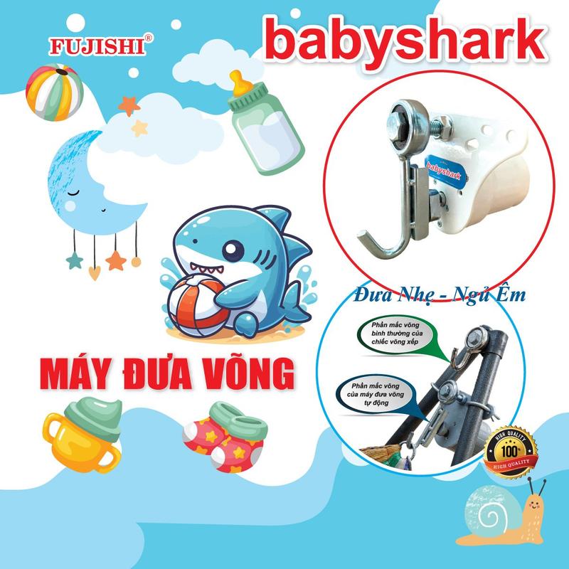  Máy Đưa Võng Tự Động BABYSHARK 2024 Cục đưa võng đưa nôi điện FUJISHI - Hàng Chính Hãng Bảo hành 01 Năm Nam 