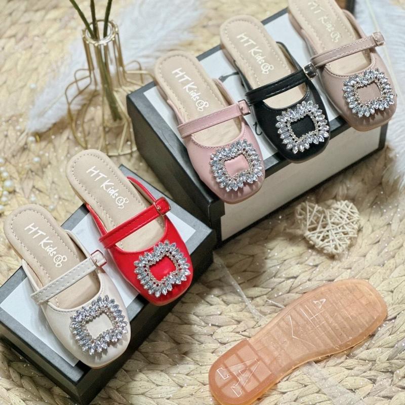  Giày sục  dép Sục đá sang chảnh da mềm thời trang cho bé gái 