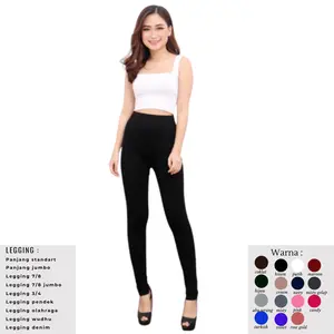 Minola Legging Wanita Dewasa Celana Cewek Spandex Polos Panjang Pendek Hitam Melar Highwaist Casual Olahraga Santai Outdoor Sport Premium Stretch atletis unggu. maron. navy
