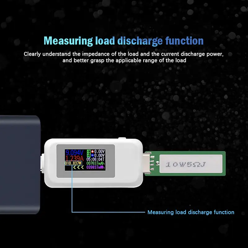 Máy Kiểm Tra USB Type-C 10 Trong 1, Vôn Kế, Máy Dò Dòng Điện, Máy Dò Điện Áp Dòng Điện