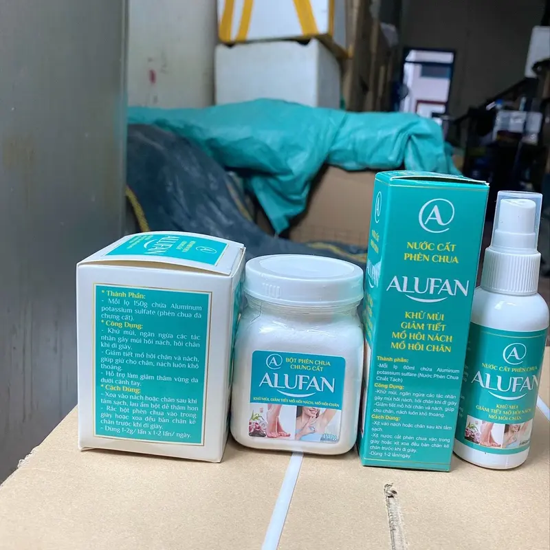 Bột Phèn Chua ALUFAN 150gr + 1 Nước Cất Phèn Chua ALUFAN 60ml Khử Hôi Nách Hôi Chân Nam Nữ 4
