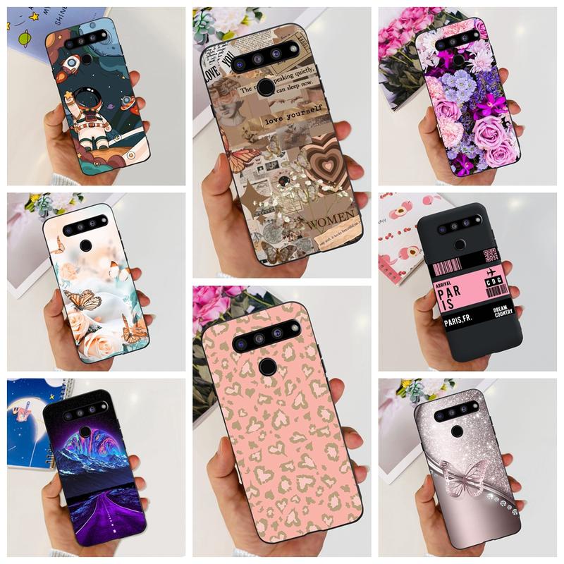 Ốp Điện Thoại Dành Cho LG V50 ThinQ 5G LM-V500EM Thời Trang Thiết Kế Hoạt Hình Dễ Thương Ốp Lưng Silicone TPU Mềm Màu Đen Tương Thích Với LG V50ThinQ 5G Kích Thước Màn Hình 6.4 ''