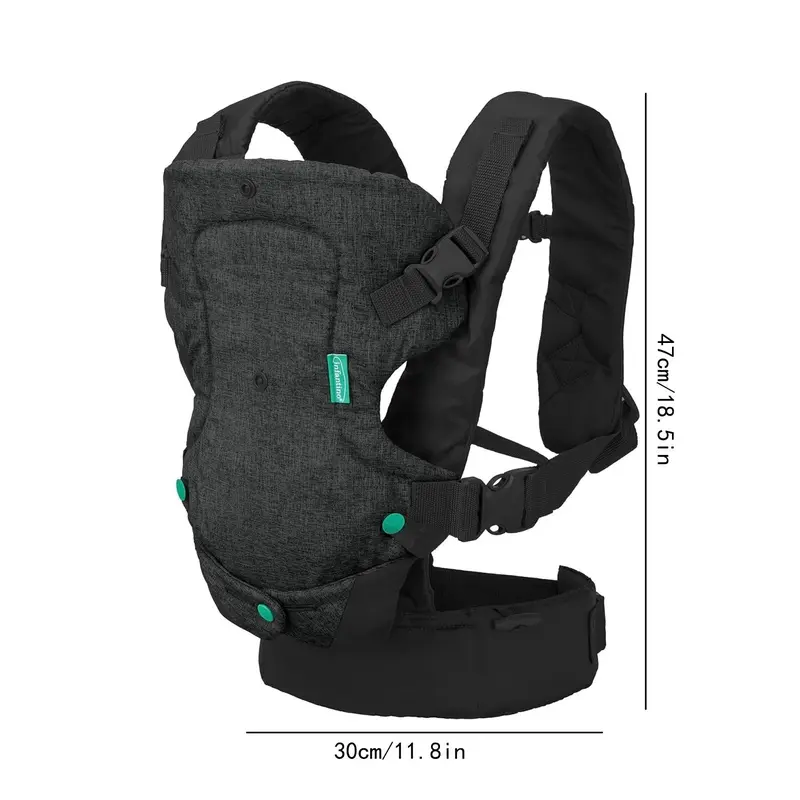 4-in-1 Baby Carrier, 1 Count Hands-free Baby Wrap Carrier, Ergonomic Convertible Face-in and Face-out Front and Back， Suitable for Newborns & Older Babies 5