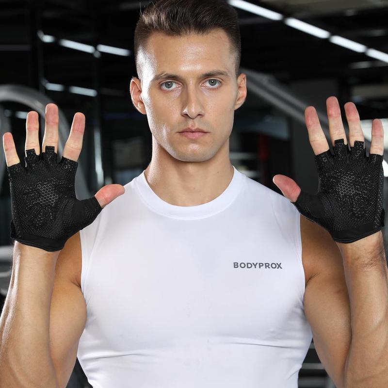 Unisex's Solid Color Half Finger Sports Gloves, Breathable Non-slip Gym Gloves, Sports Gloves for Gym Workout, Fitness Accessories 2