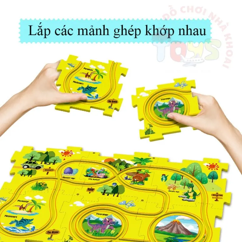 Đồ Chơi Đường Ray Lắp Ráp Xe Ô Tô Cảm Biến Tự Chạy Nhiều Chủ Đề Cho Bé 1