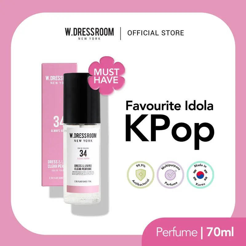 W DRESSROOM Dress & Living Clear Perfume No. 34 Always Happy (70ml) -  Parfum Korea BTS 0