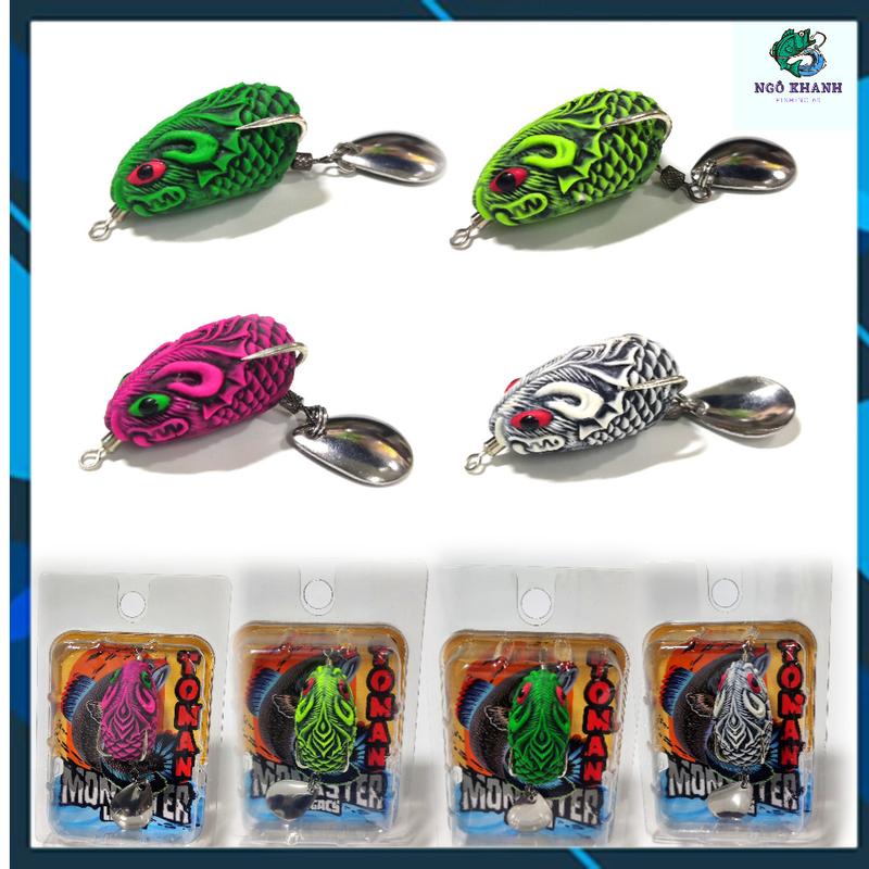 Mồi câu cá lóc Chuột Toman nhái hơi lure lóc cao su Thái Lan