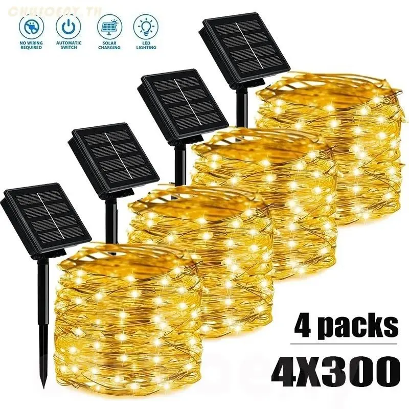 Dây Đèn Dây Hợp Kim Năng Lượng Mặt Trời, Đèn Led, Đèn Dây Hợp Kim Năng Lượng Mặt Trời, Đèn Lồng Trang Trí Lễ Hội Sân Trong Ngoài Trời Không Thấm Nước