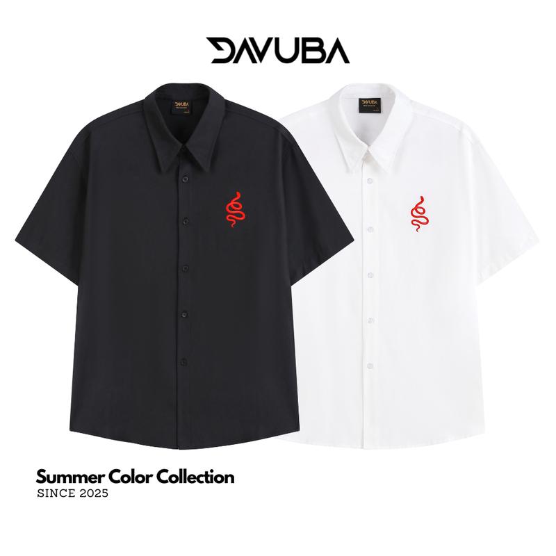 DAVUBA - [Deal mở bán] Áo sơ mi Oxford Red Snake -Joker cộc tay nam nữ SM132