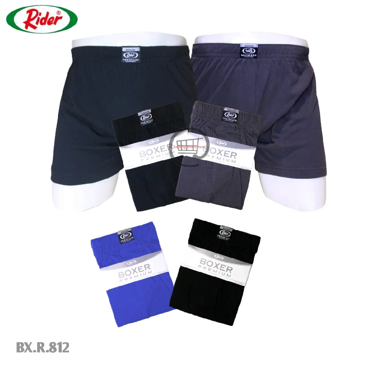 Celana Boxer Pria RIDER PREMIUM Comfort R 812 IIsi 1Pcs Katun