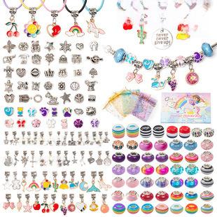 Product Introduction of Cross-Border Hot-Selling Children's Handmade Crystal Loose Beads Alloy Bracelet DIY Beading Material Kit Jewelry Accessories Gift Box Set 7