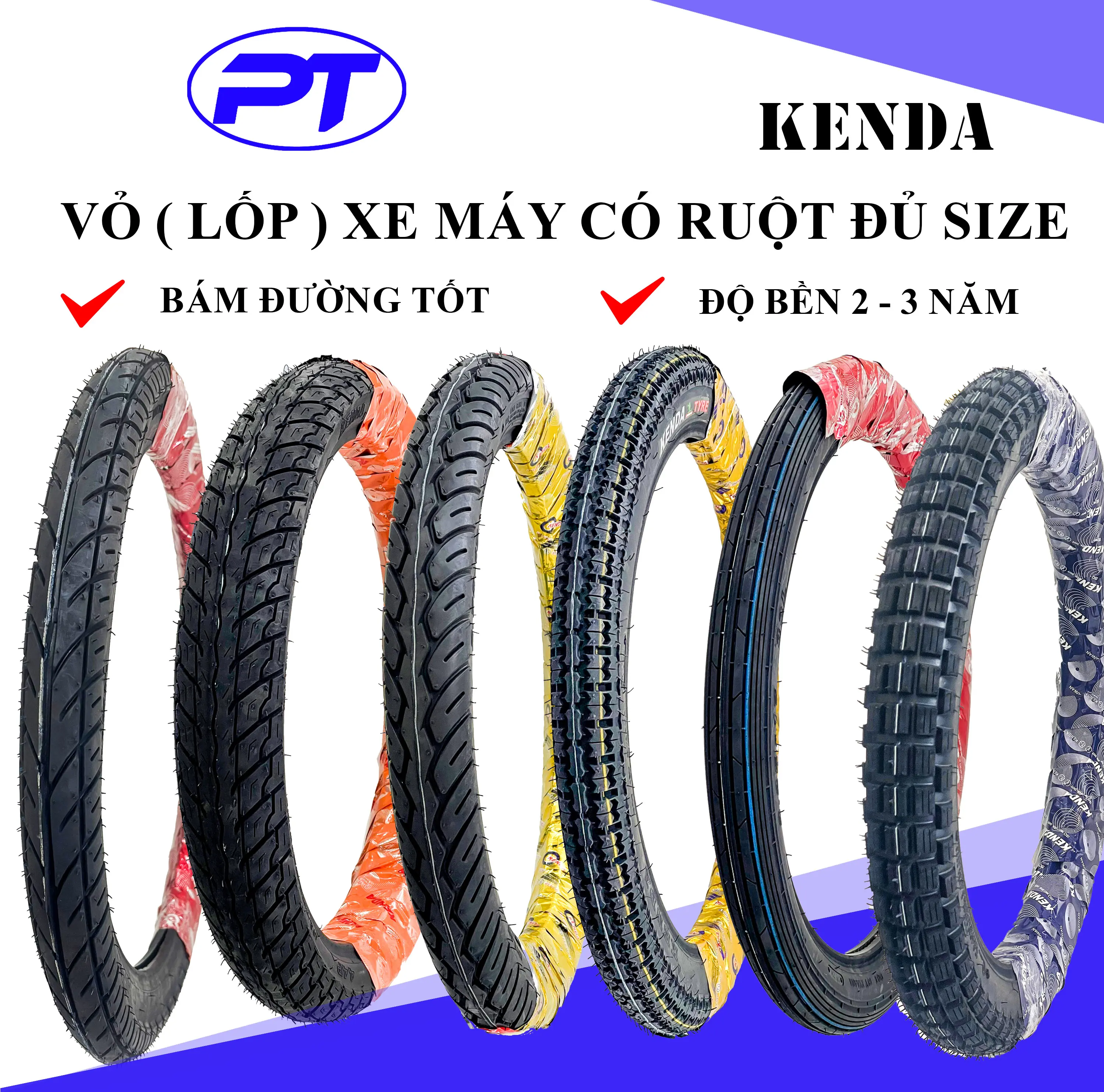 Vỏ lốp xe máy KENDA 70/90/17 và 80/90/17 chính hãng, loại Đream, Wave, RS, Sirius - Phụ Kiện lốp  nhỏ