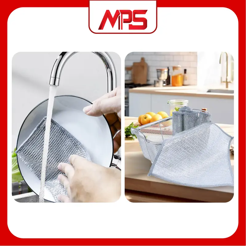 [Có Quà Tặng] Khăn giẻ rửa bát mps dây kim loại, một lớp 20x20cm, Không làm trầy lớp chống dính, dễ dàng vệ sinh - Lưu ý không chà xoong nồi được - Làm Sạch giẻ  rửa giẻ  rửa khan ruabat reruabat mieng  coruadanang mieng rua chen mieng  coruadanang 4