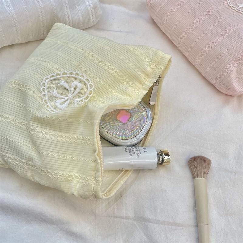 Product Introduction of Fashion Candy Color Makeup Bag Large Capacity Bowknot Stationery Bag Multifunctional Cosmetic Pouch Travel 19