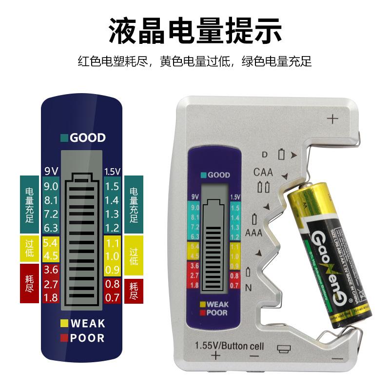 Battery energy detector, battery capacity measurement tool, battery indicator, energy test, digital display screen, suitable for remaining batteries 0