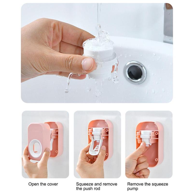 Dụng Cụ Lấy Kem Đánh Răng Kem Đánh Răng Tự Động, Dụng Cụ Lấy Kem Đánh Răng Lười Biếng, Thiết Kế Hoạt Hình Dễ Thương, Treo Tường Cho Trẻ Em, Không Cần Đục Lỗ, Giá Để Đồ. 3