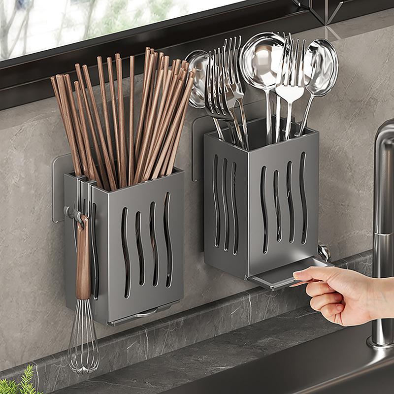 Product Introduction of Giá Để Dụng Cụ Nhà Bếp, 1 Cái, Đa Chức Năng, Thoát Nước, Giá Để Đũa, Treo Tường Hoặc Đứng Độc Lập, Hộp Đựng Dao Kéo, Làm Bằng Nhựa 15