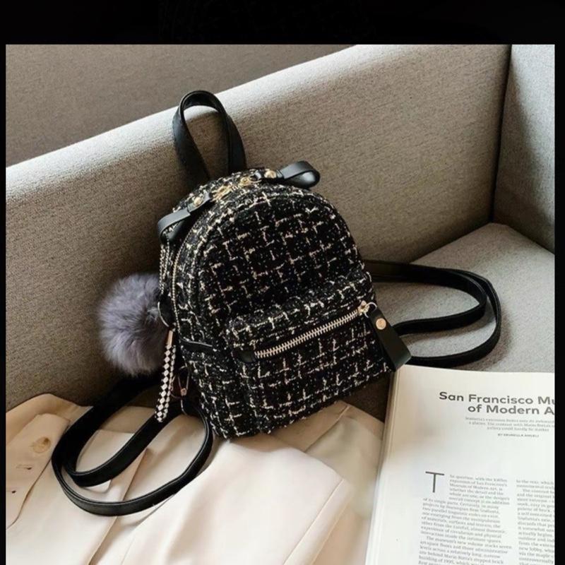 balo mini vải dạ kim tuyến 128 kèm móc bông, size 20, đeo vai, thời trang đi học, đi chơi thời trang cao cấp phong cách hàn quốc BL031 7