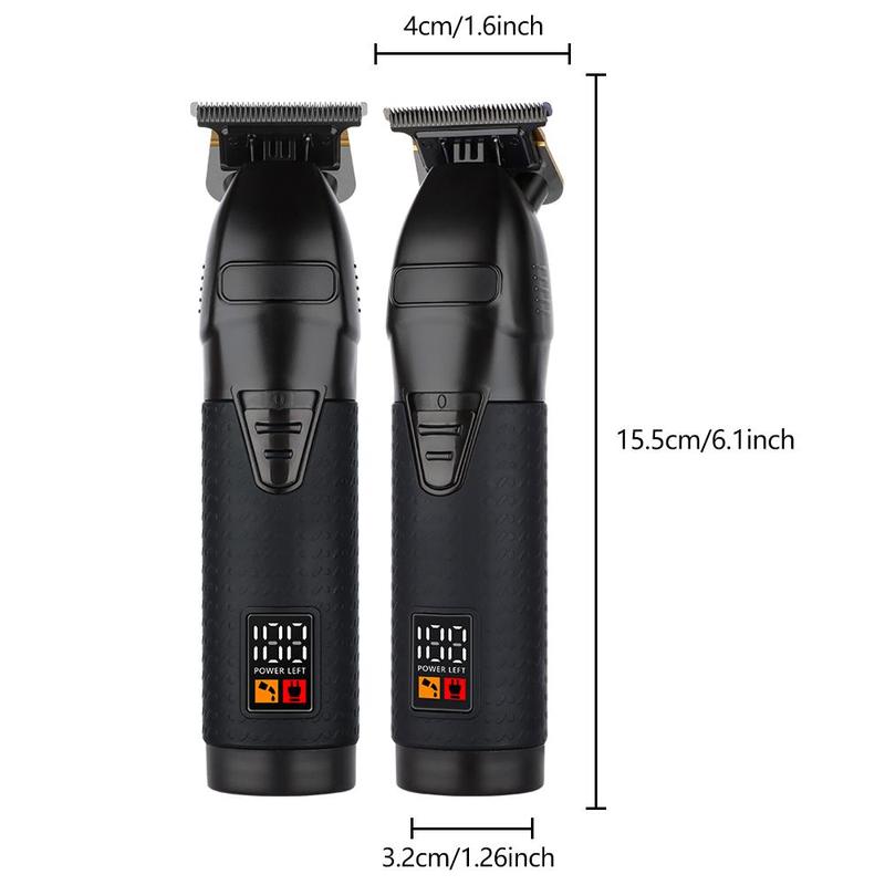 Professional Cordless USB Charging LED Display Men Hair Trimmer Kit, 1 Electric Hair Clipper & 4 Limited Comb & 1 Charging Cable & 1 Cleaning Brush 1