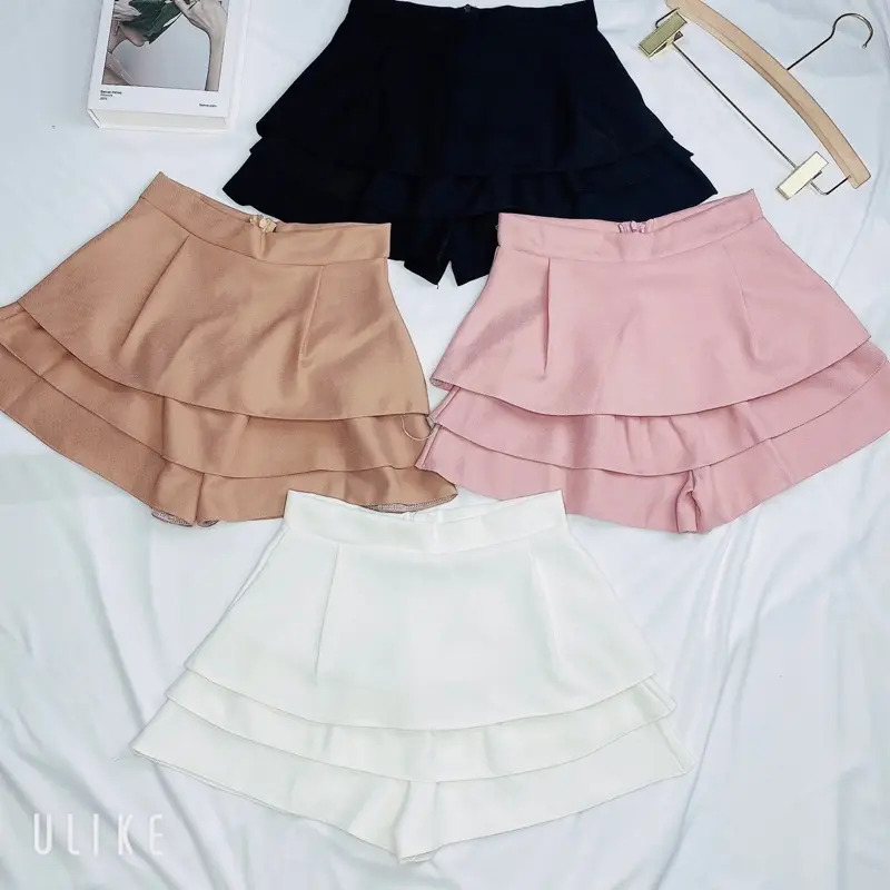 Chân váy 3 tầng siu xinh 07 Nữ Voi Voan Women Màu Đen