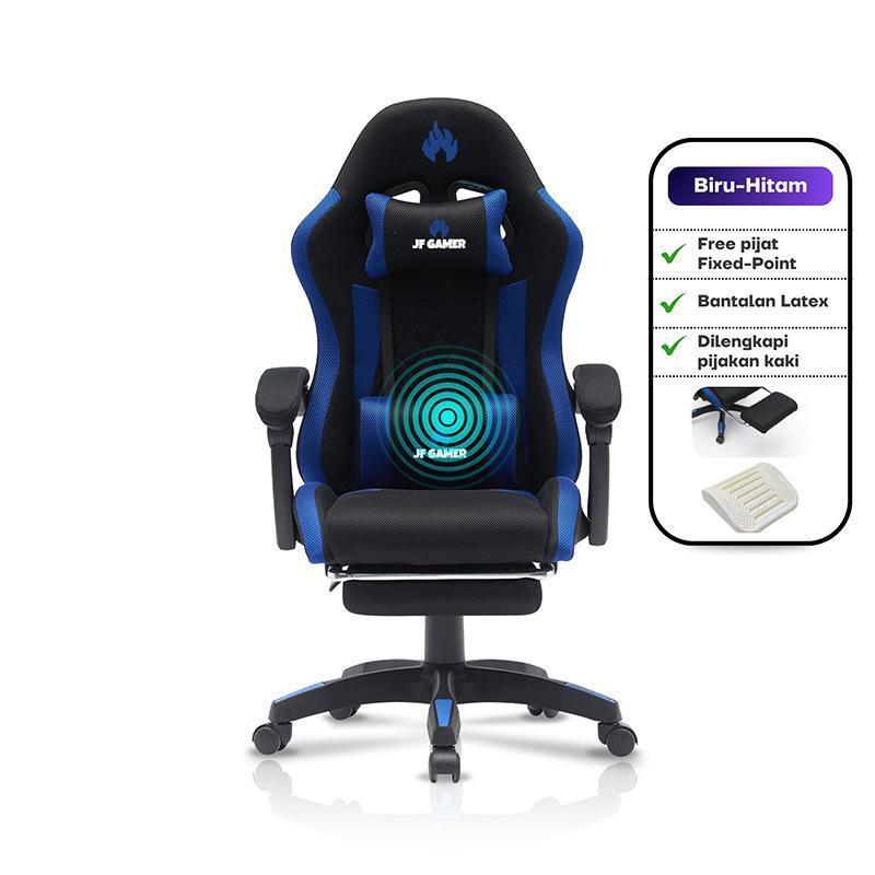 JOLEE- Kursi Gaming pijat dan relaksasi kelas atas, Kantor Jaring Kursi Kerja Ergonomis Kursi Gaming Chairs Besi Furniture Roda Sandaran - JF-G06 PINK+WHITE