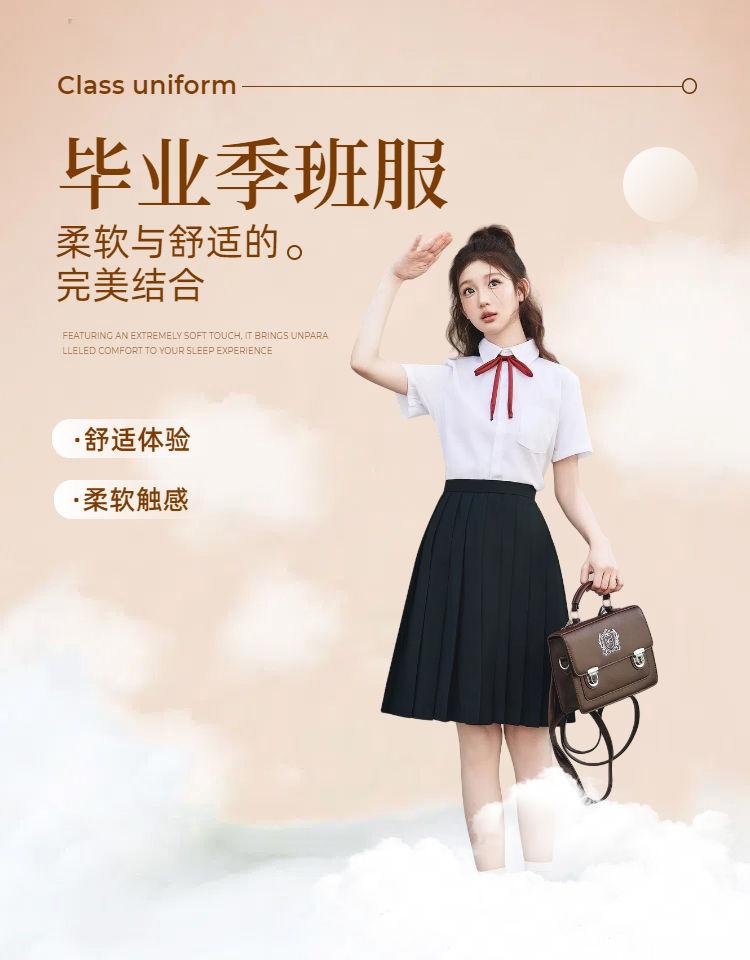 Product Introduction of British Academic Style Outfit - White Bow Blouse + Pleated Skirt Set (High School Choir Uniform, Graduation Performance Dress) 3
