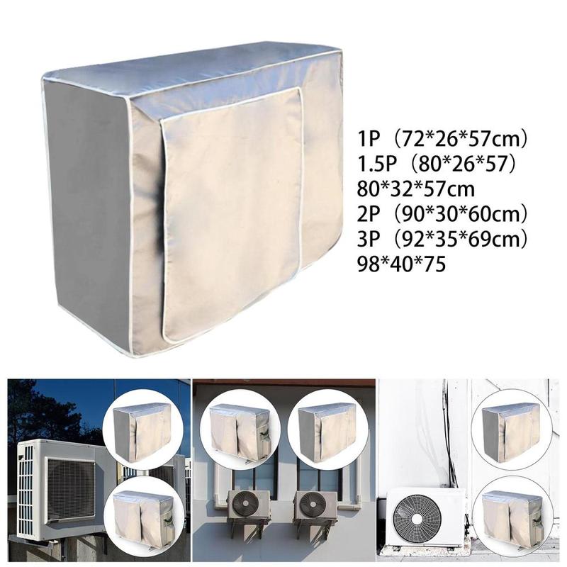 Outside House Air Conditioner Cover Oxford Cloth Protector Overcover Silver 2
