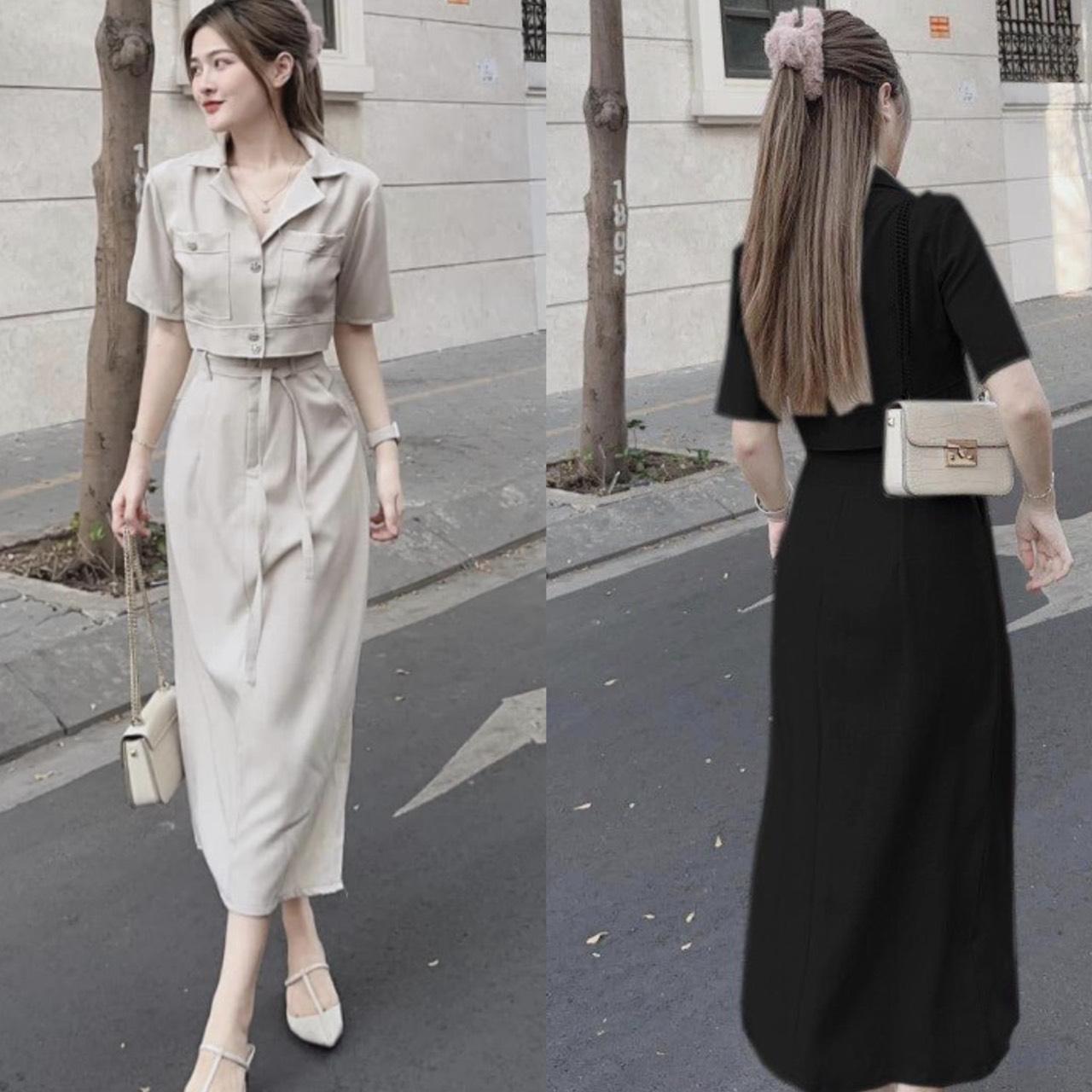 Thời Trang Bigsize Set Váy Áo Dự Tiệc Vải Cotton Lạnh 50 - 100Kg Dễ Thương Nữ Dress - A.1156