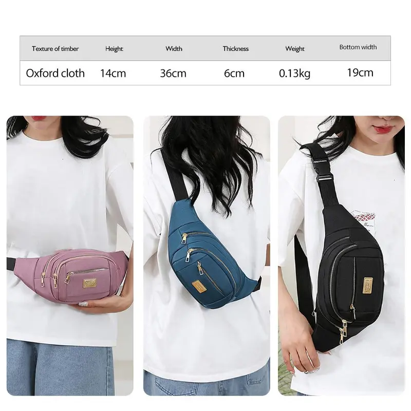 Túi Đeo Hông Cho Nữ, Đa Chức Năng, Dung Lượng Lớn, Chống Nước Bắn Nước, Thích Hợp Cho Các Môn Thể Thao Ngoài Trời, Có Ví Điện Thoại Di Động Làm Bằng Vải Oxford 1