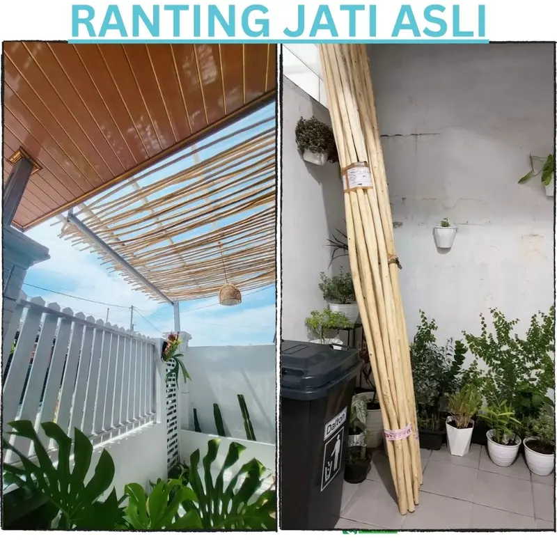 Ranting Kayu Jati Dekorasi Atap Ala Bali panjang 250 cm 1