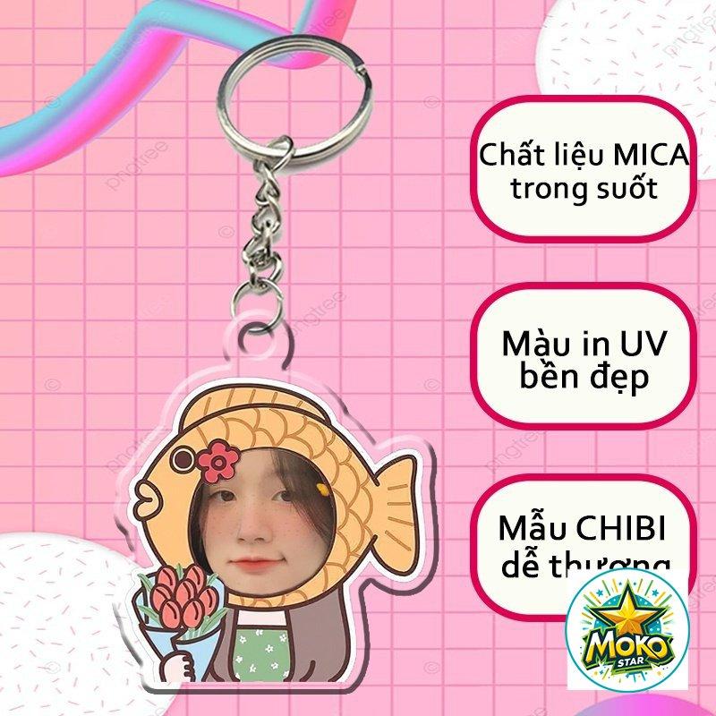 Móc khóa Chipi dễ thương cho bé theo yêu cầu Moko Star - Xưởng In Móc Khoá Móc Chìa Khoá Caro Nữ Women