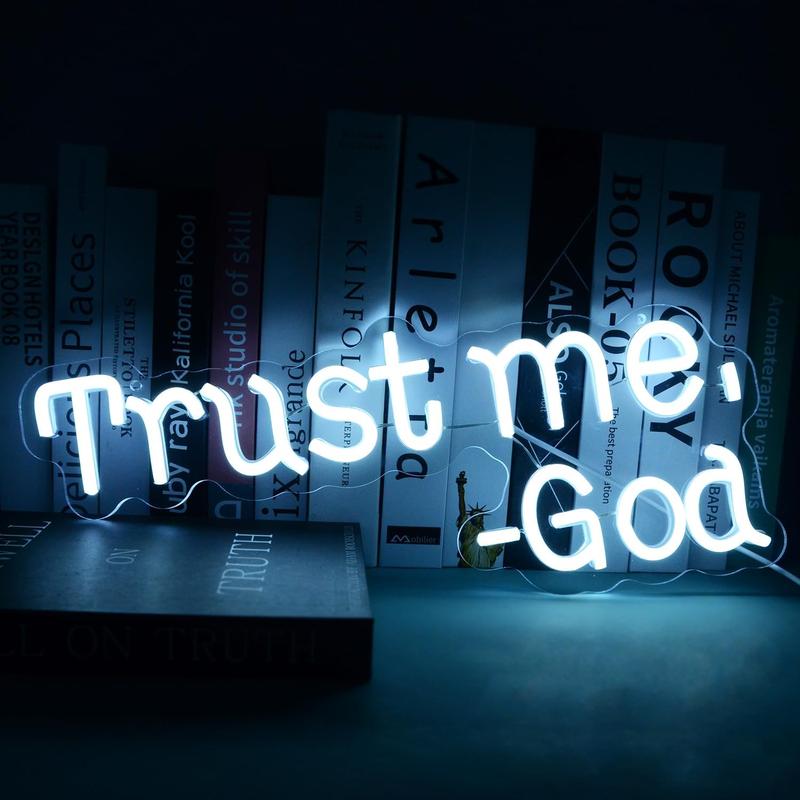 Trust me God Neon Sign White Letters Lamp Inspirational Quotes - TikTok ...