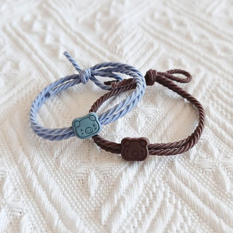Product Introduction of New Double Layer Knotted Cartton Pig Hair Ring Korean Little Fresh Hair Accessory No Harm High Elastic Ponytail Holder Children Headdress 18
