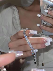 Pulsera Decorada con Diamantes de Imitación, Joyería de Moda para Mujeres y Niñas, Joyería Elegante y Versátil para Regalo de Cumpleaños
