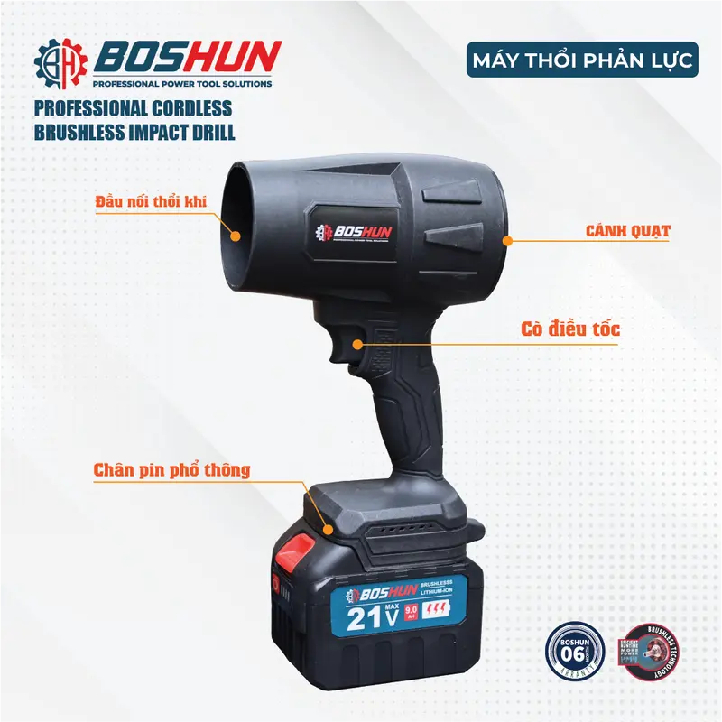 Máy Thổi Phản Lực Boshun Dùng Pin 15 Cell - Động Cơ Công Suất Cao Cực Khỏe 5