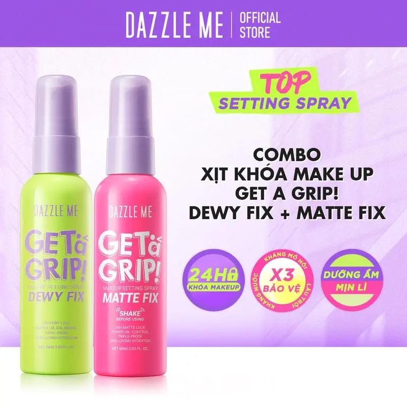 Xịt Khoá Nền Trang Điểm, DAZZLE ME, Kết Cấu Nhờ Có, Hoàn Thiện Phát Sáng, Khóa Trang Điểm, 60ml Cosmetic