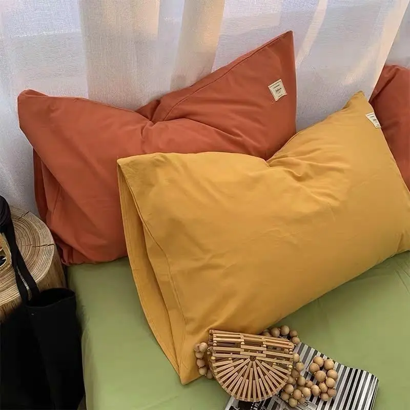 Vỏ Gối, Chất Liệu Cotton Chải, Phong Cách Nhật Bản, Màu Trơn Thiết Kế Đơn Giản, Hai Cặp Đơn, Thích Hợp Cho Gối, Bán Chạy Trong 30 Ngày, Có Sẵn Trong 3050 Miếng, [Thanh Toán Khi Nhận Hàng]