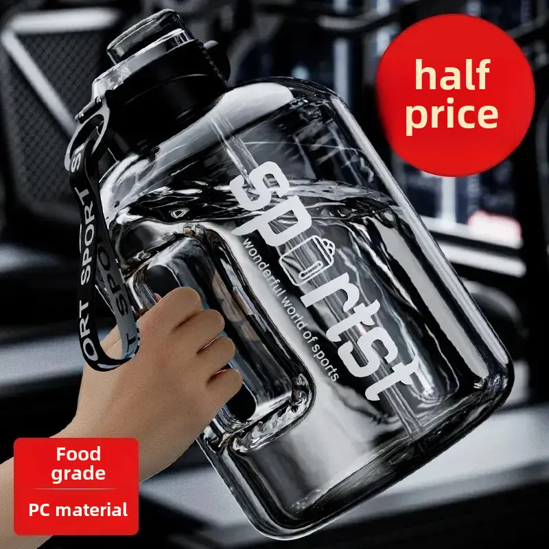 Large Capacity Water Cup Sports Fitness Men and Women Student Portable Plastic Space Pot Big Belly Water Cup