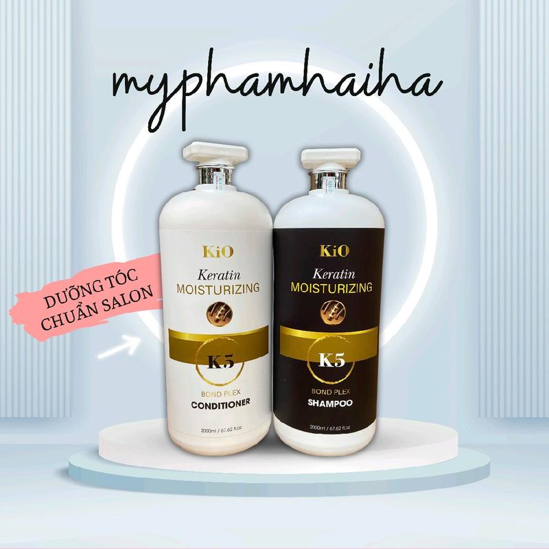  Cặp Dầu Gội Xả KiO K5 Keratin Siêu Mềm Mượt Thơm Lâu Dưỡng Sâu 2000ml×2 