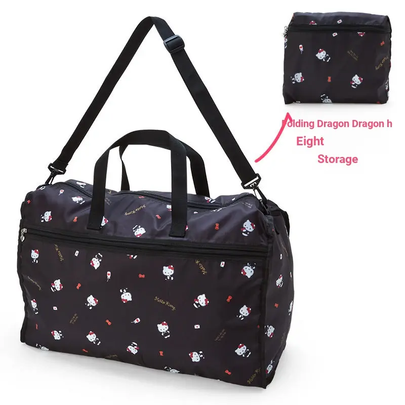 Japan Kuromi Hello Kitty Cute Short-distance Travel Bag Large Capacity Foldable Luggage Bag Gym Bag