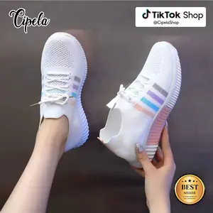 Cipelashop Sneakers Wanita Running Fashion - C07 casual karet Merah Shoes Cewek