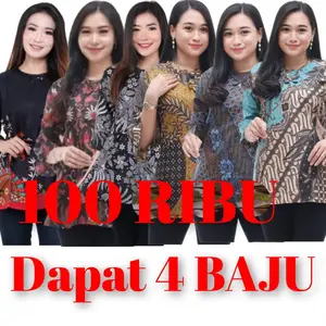 Atasan Batik 100K 4baju Baju Wanita Kancing