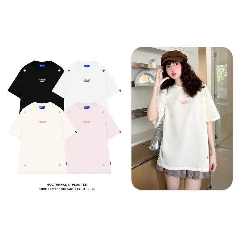 Áo Thun Thêu NOCTURNAL Plus Tee Cotton 100% Unisex Nam Nữ Form Rộng Tay Lỡ Oversize Local Brand