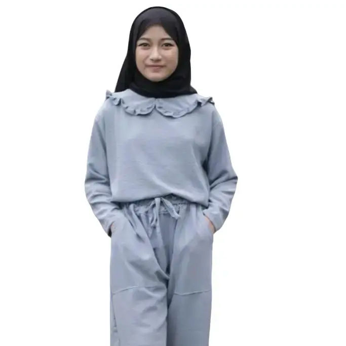 Stelan Crinkle Oneset Tanggung 7-13  tahun terbaru 2024 baju lebaran terbaru Airflow Muslim Setelan Anak Celana Panjang Shakila Gamis 0