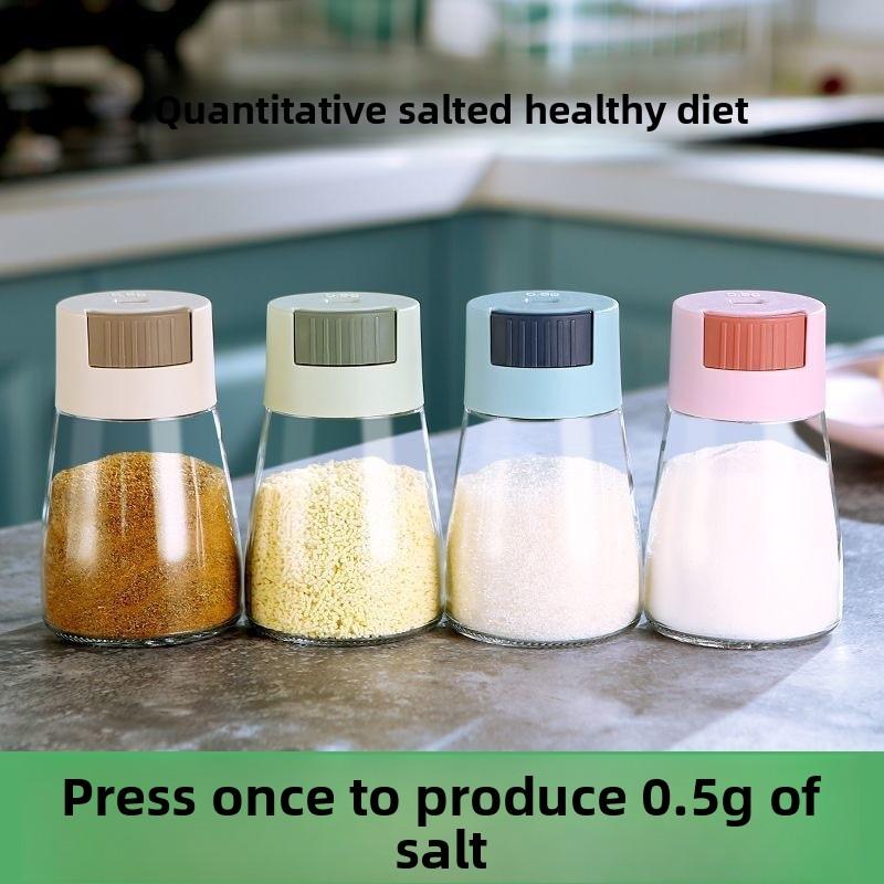 Lọ Gia Vị Nhấn Đo, Hộp Đựng Gia Vị Kín Khí, Thích Hợp Đựng Muối, Bột ngọt và hơn thế nữa