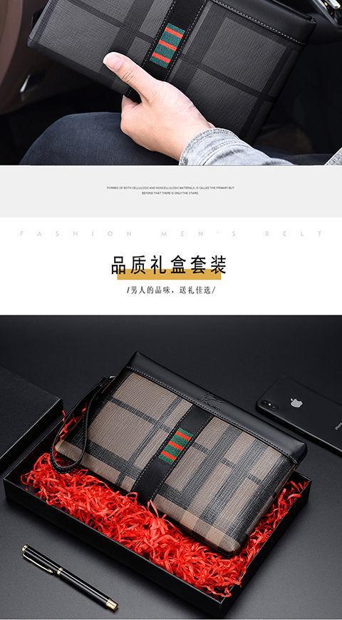 Product Introduction of 2023 New Men's Clutch Business Outing Authentic Leather Tactile Feel Lightweight and Large Capacity Envelope Clutch Male Wallets 2