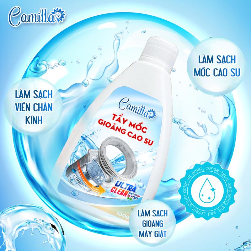 Tẩy Mốc Gioăng Cao Su Camilla Chai 100Gr Giúp Loại Bỏ Vết Mốc, Mảng Bám Cứng Đầu Trên Các Bề Mặt Silicon, Nhựa Như Gioang Cao Su Máy Giặt, Viền Cao Su Tủ Lạnh