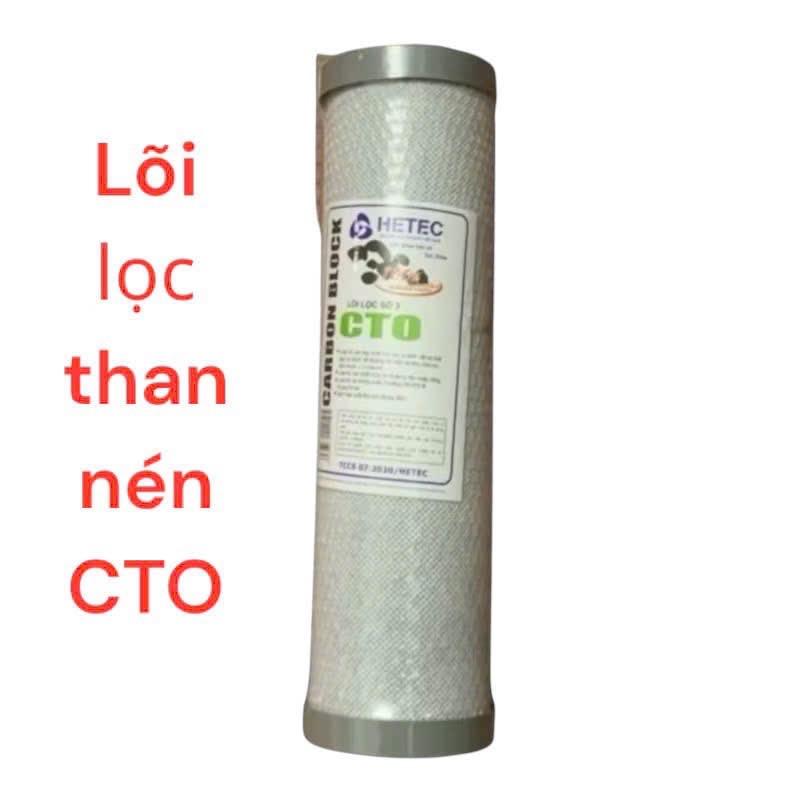 Lõi than nén CTO khử mùi nước giếng khoan lắp cho máy lọc nước có cốc lọc thô 10inch