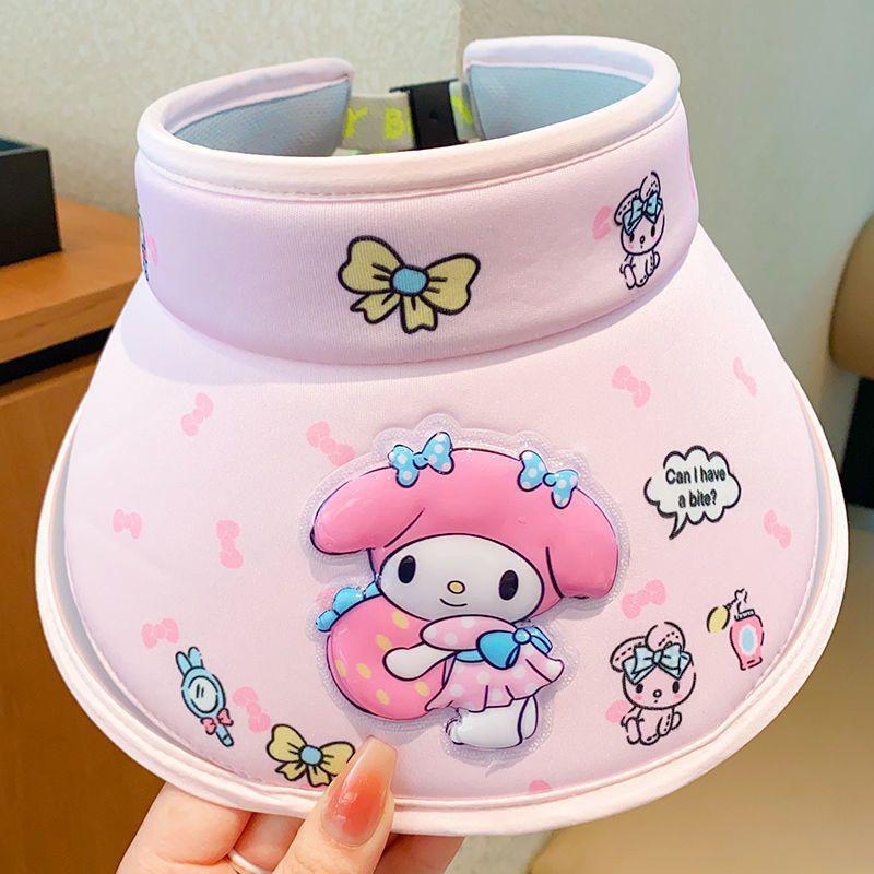 Mũ Trẻ Em, Sanrio, Thiết Kế Kuromi, Phong Cách Hoạt Hình, Mũ Che Nắng, Thích Hợp Cho Mùa Hè, Cho Bé Gái, Chống Nắng Và Chống Tia Cực Tím, Kiểu Đầu Rỗng, Mũ Chống Nắng 6
