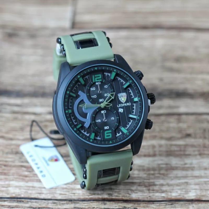 LEOPARD A7 Jam Tangan Pria Original Strap Rubber Tanggal Aktif Waterproof Watches Analog 4
